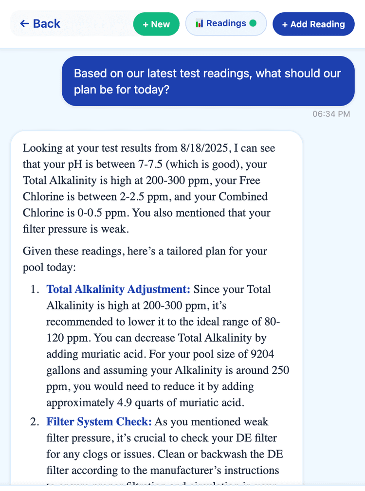 PoolBoi Chat Interface